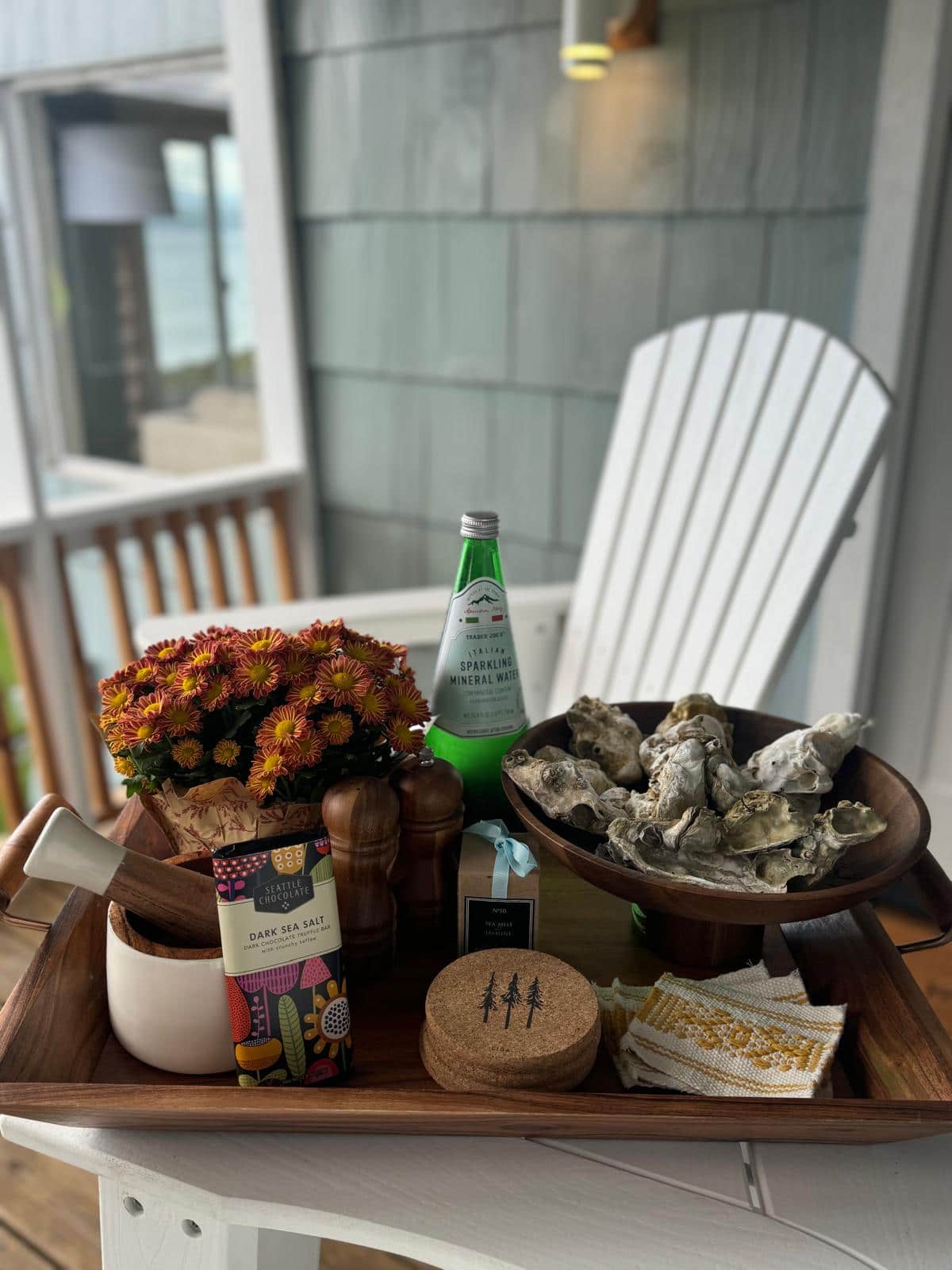 On the deck.
